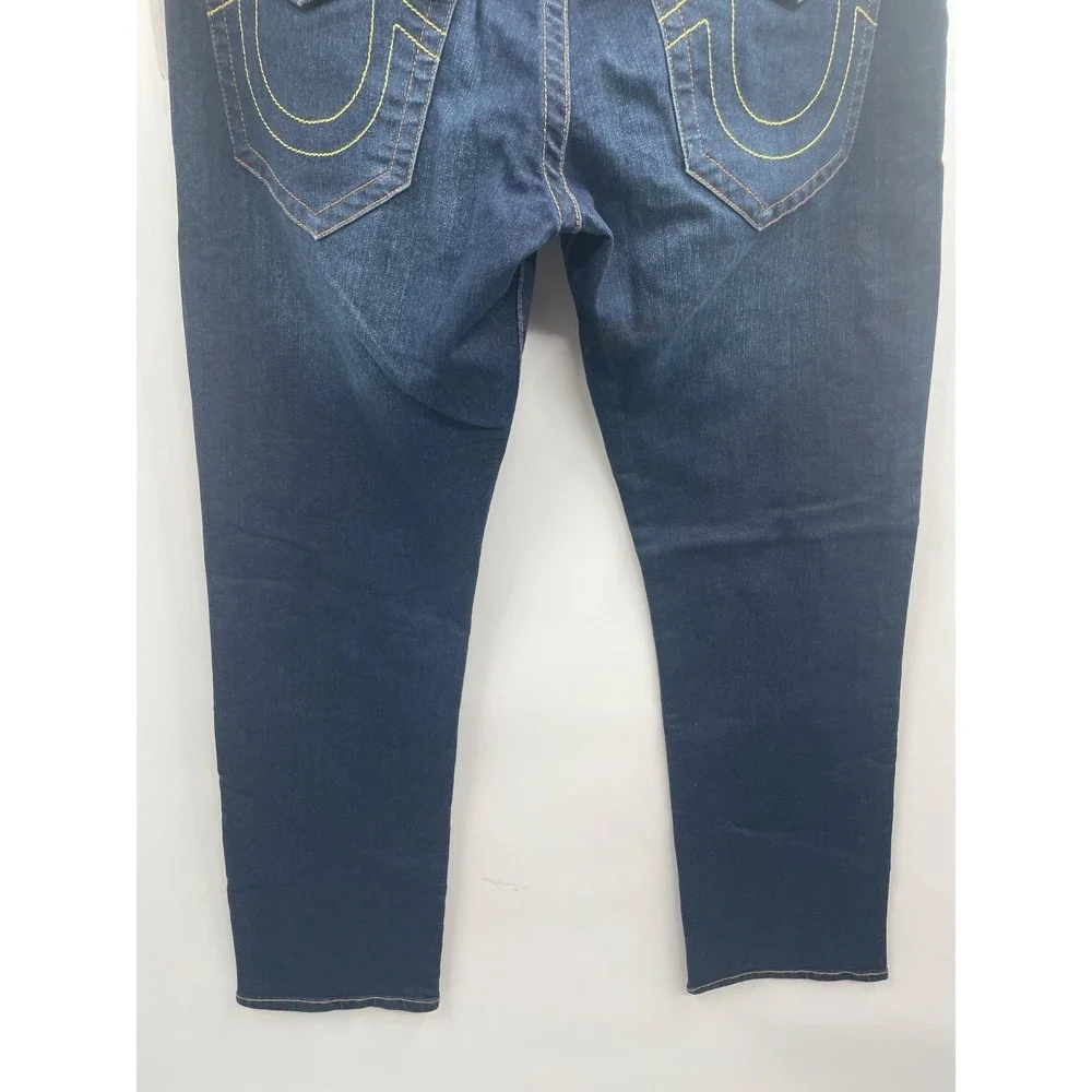 NWT True Religion Ricky‎ Flap Jeans Men 32 Dark Washed Blue 5-Pocket Relaxed Fit
